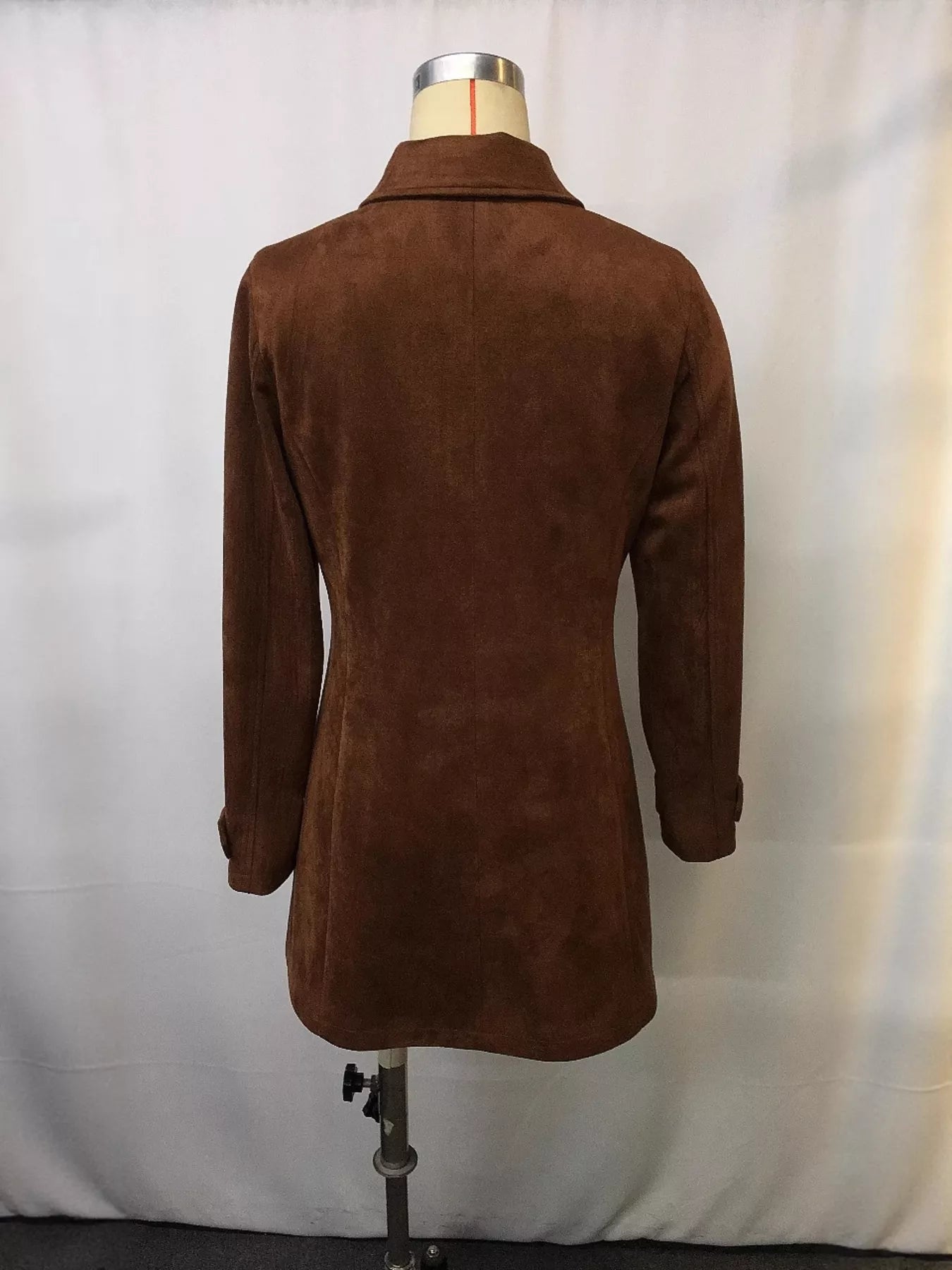 Sarah Express Women's Suede Button-Down Jacket Plus Size