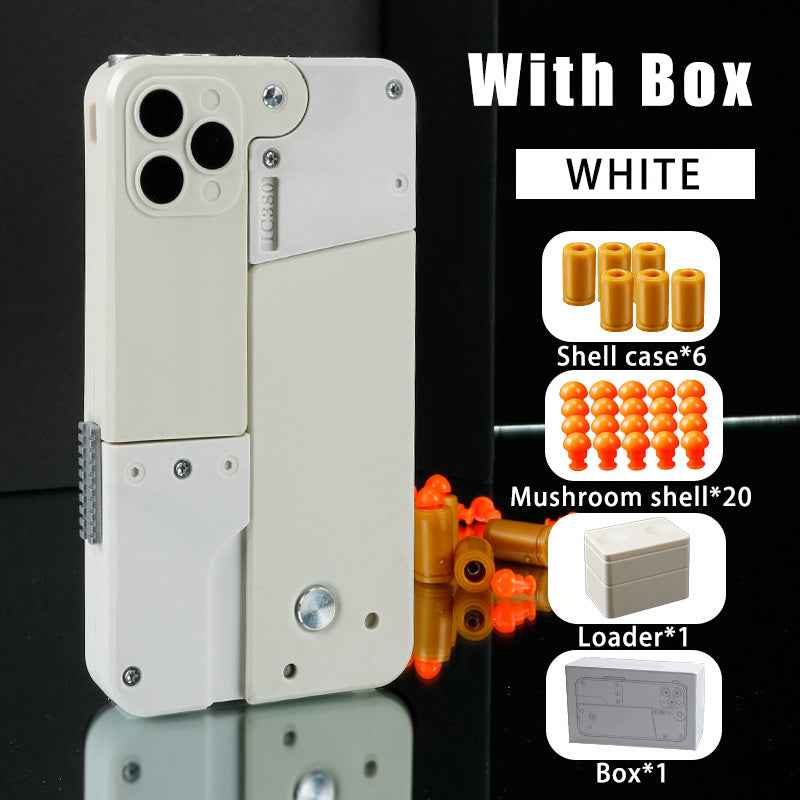 Sarah Express Phone-Style Folding Foam Dart Blaster Toy for Kids - Safe Soft Bullet Outdoor Interactive Gift White High configuration gift box