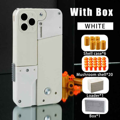 Sarah Express Phone-Style Folding Foam Dart Blaster Toy for Kids - Safe Soft Bullet Outdoor Interactive Gift White High configuration gift box