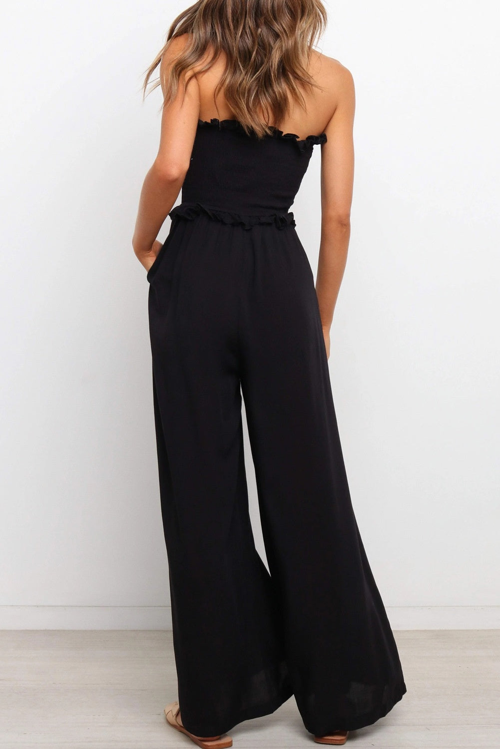 Sarah Express Women's Sleeveless Wide Leg Jumpsuit Casual Loose Fit