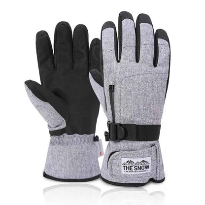 Sarah Express Women's Waterproof Thermal Gloves - Winter Touchscreen Fleece Lined Warm Gloves Grey One Size