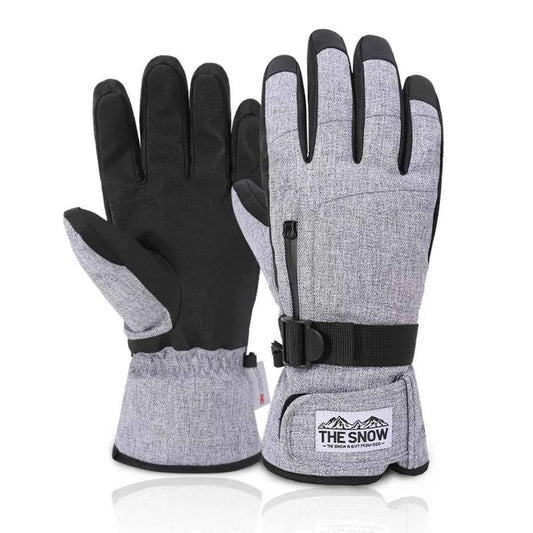 Sarah Express Women's Waterproof Thermal Gloves - Winter Touchscreen Fleece Lined Warm Gloves Grey One Size