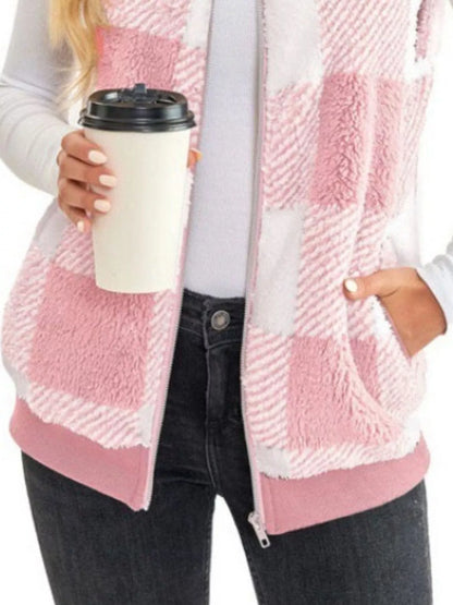 Sarah Express Women's Color Block Zip Up Vest Coat Plus Size