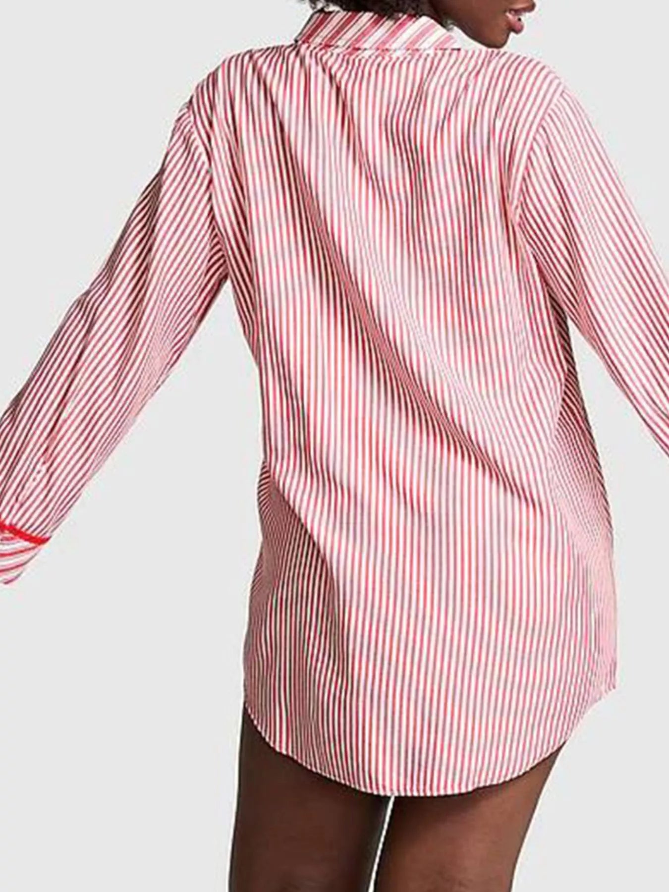 Sarah Express Women's Striped Long Sleeve Button-Up Shirt