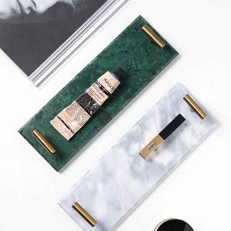 Sarah Express Nordic Marble Tray - Luxury Jewelry & Dessert Organizer Plate