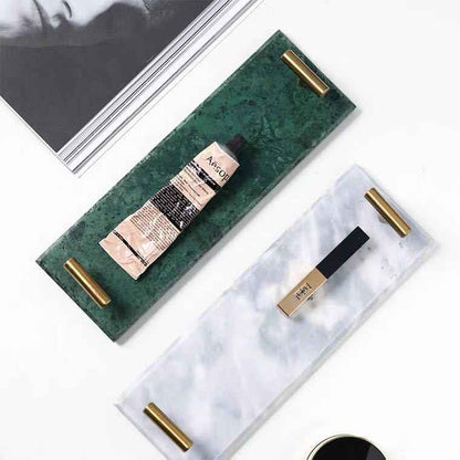 Sarah Express Nordic Marble Tray - Luxury Jewelry & Dessert Organizer Plate