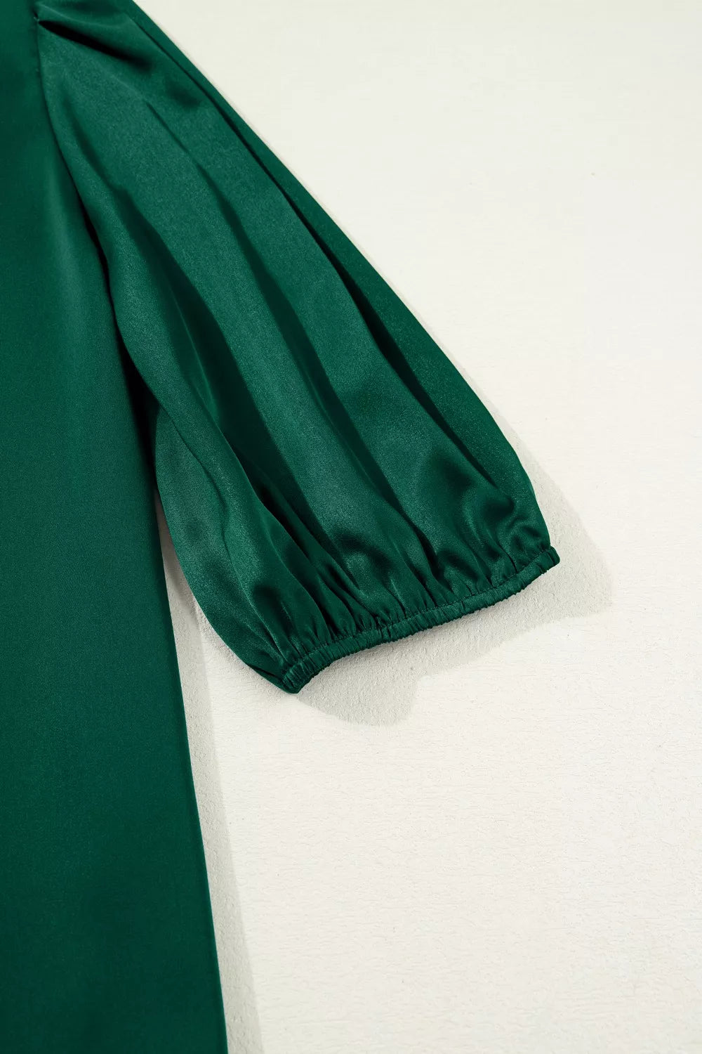 Sarah Express Women's Solid Color Frilled V Neck Bow Detail 3/4 Sleeve Blouse