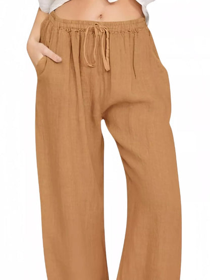 Sarah Express Women's Casual Wide Leg Pants with Drawstring
