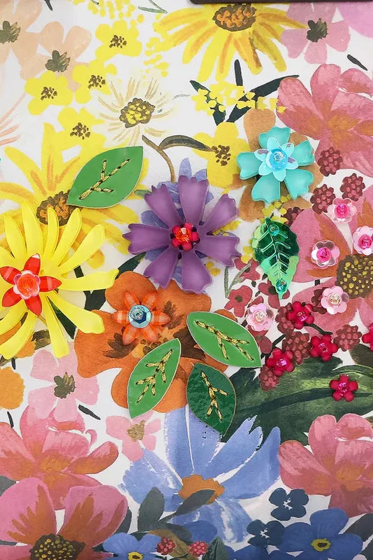 Sarah Express Women's Dreams Blossom Shoulder Bag - Vegan Leather Floral Embellished Handbag