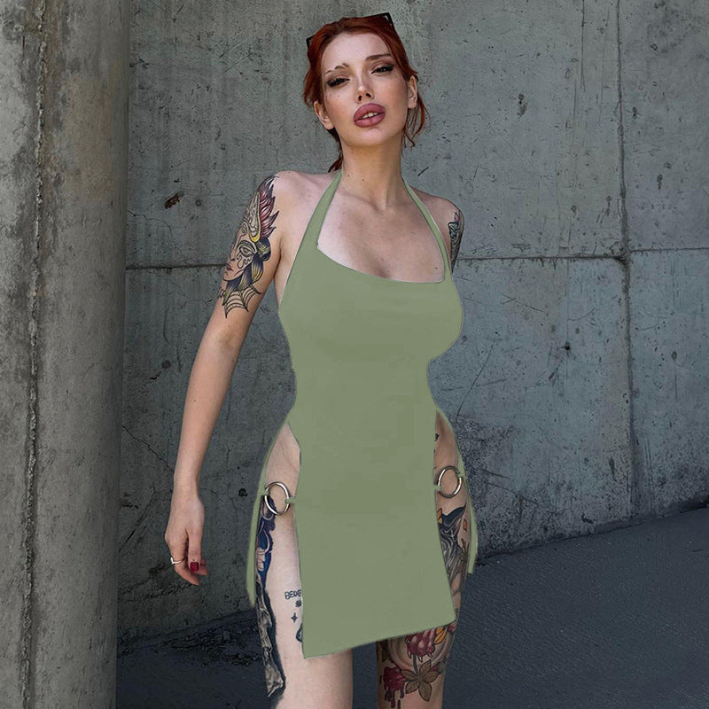 Sarah Express Backless Halter Bodycon Dress Mini Hollow-Out