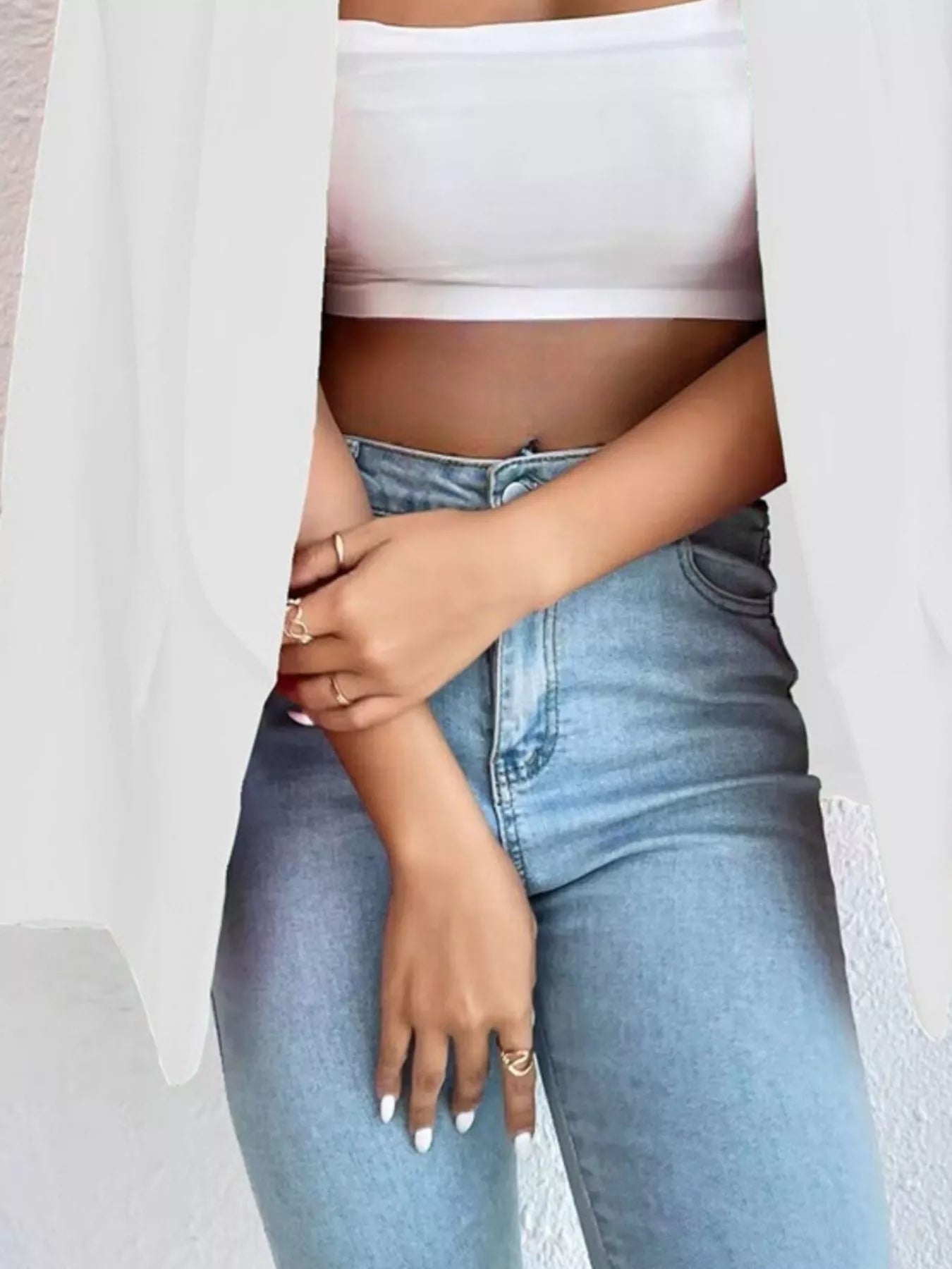 Sarah Express Women's Open Front Casual Blazer Plus Size Long Sleeve Professional Outerwear