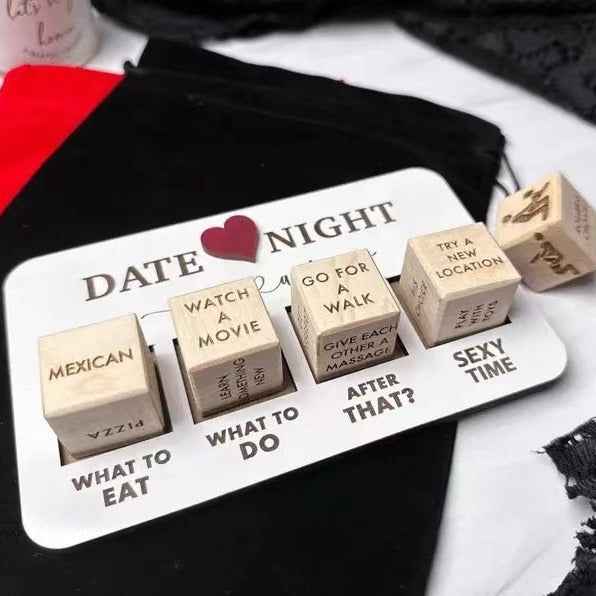 Sarah Express Wooden Date Night Dice Game for Couples - Romantic Date Night Ideas Gift Set
