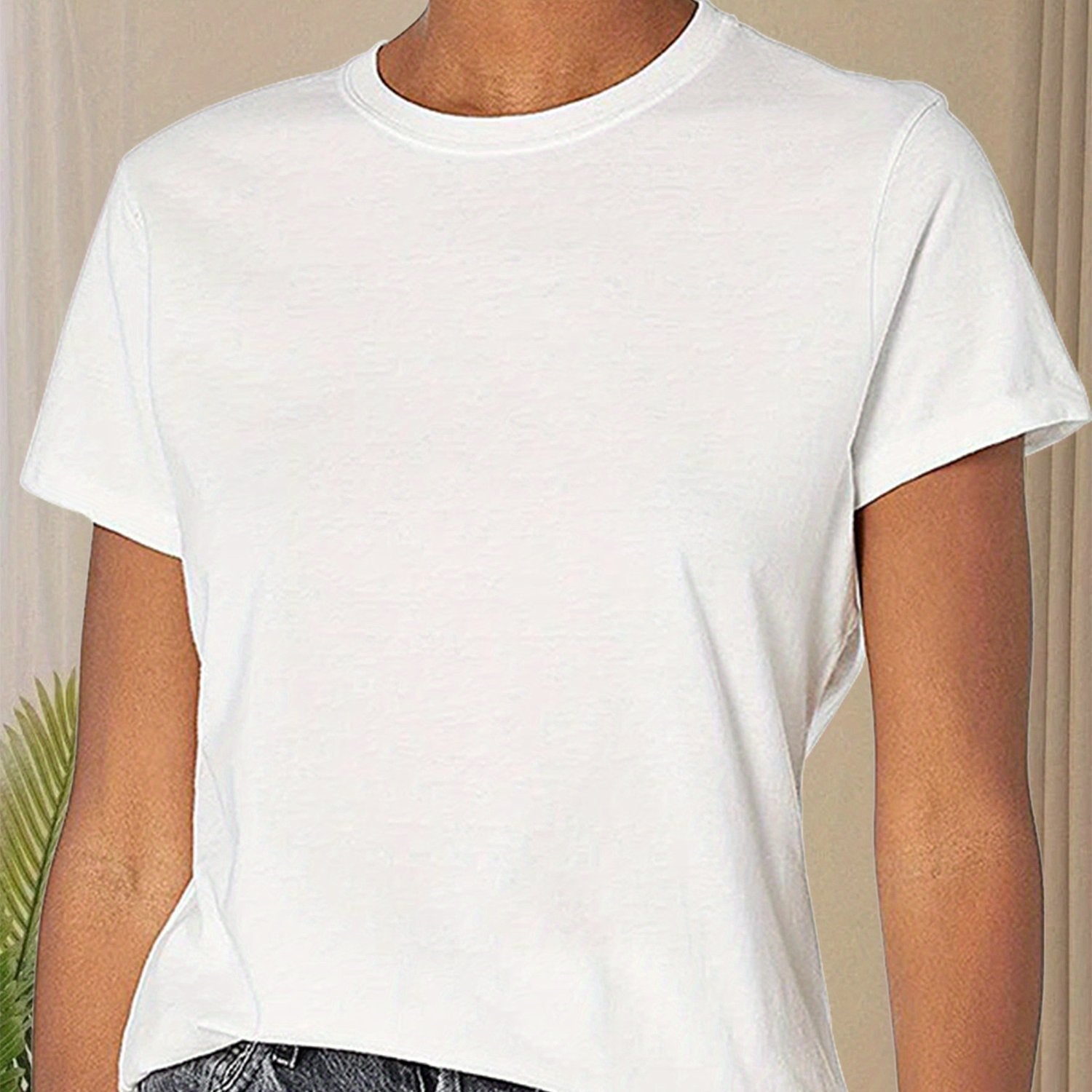 Sarah Express Women's Round Neck Short Sleeve Cotton T-Shirt 3D Print Casual