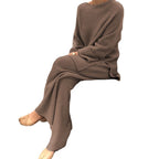 Sarah Express Women's Knit Sweater Two Piece Matching Set Long Sleeve Top Pants