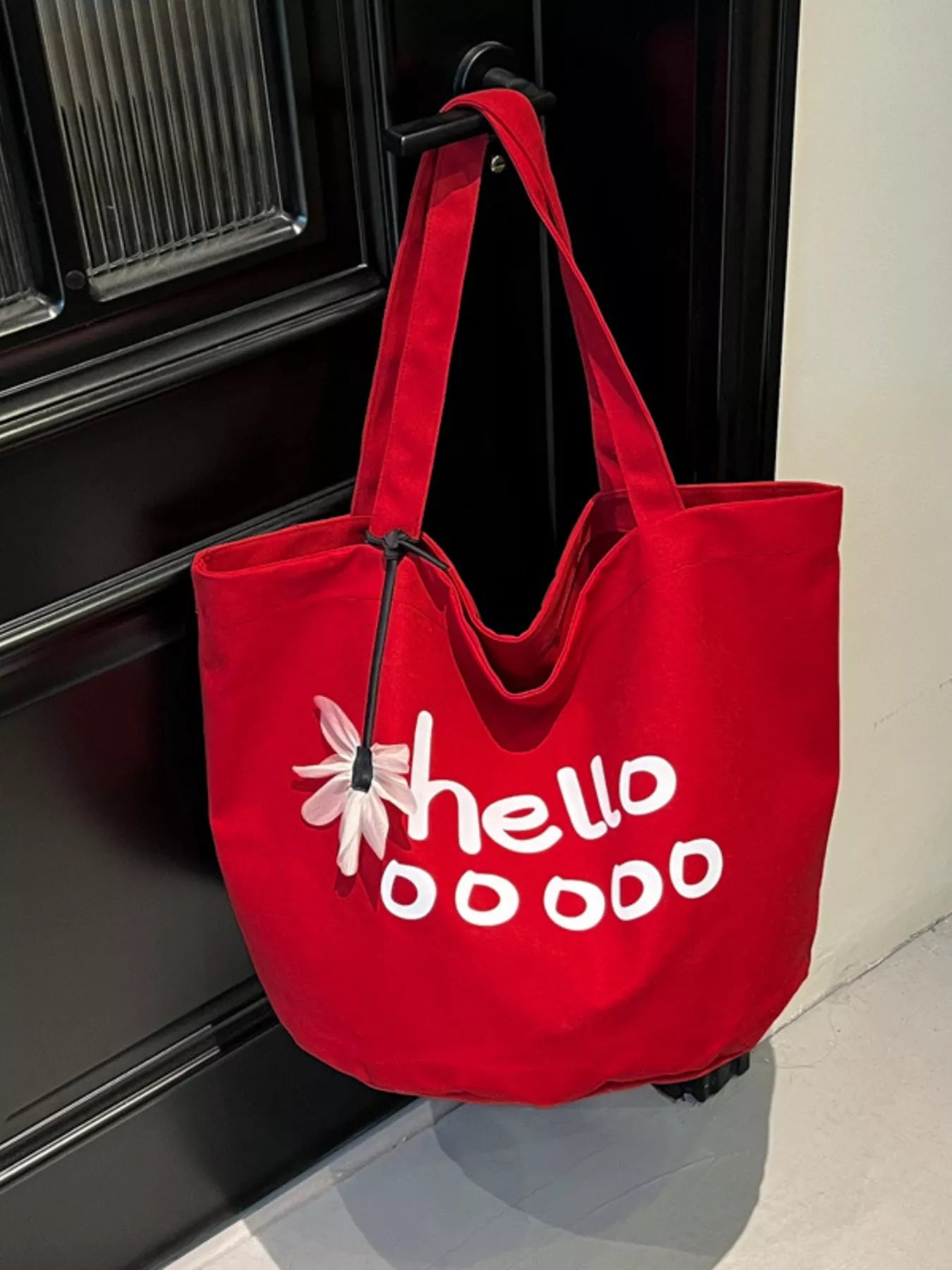 Sarah Express Women's Letter Canvas Tote Bag Red ONESIZE