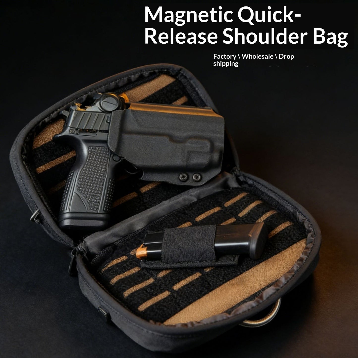 Sarah Express Magnetic Quick Release Holster Crossbody Shoulder Bag for Men – Lightweight Oxford Cloth