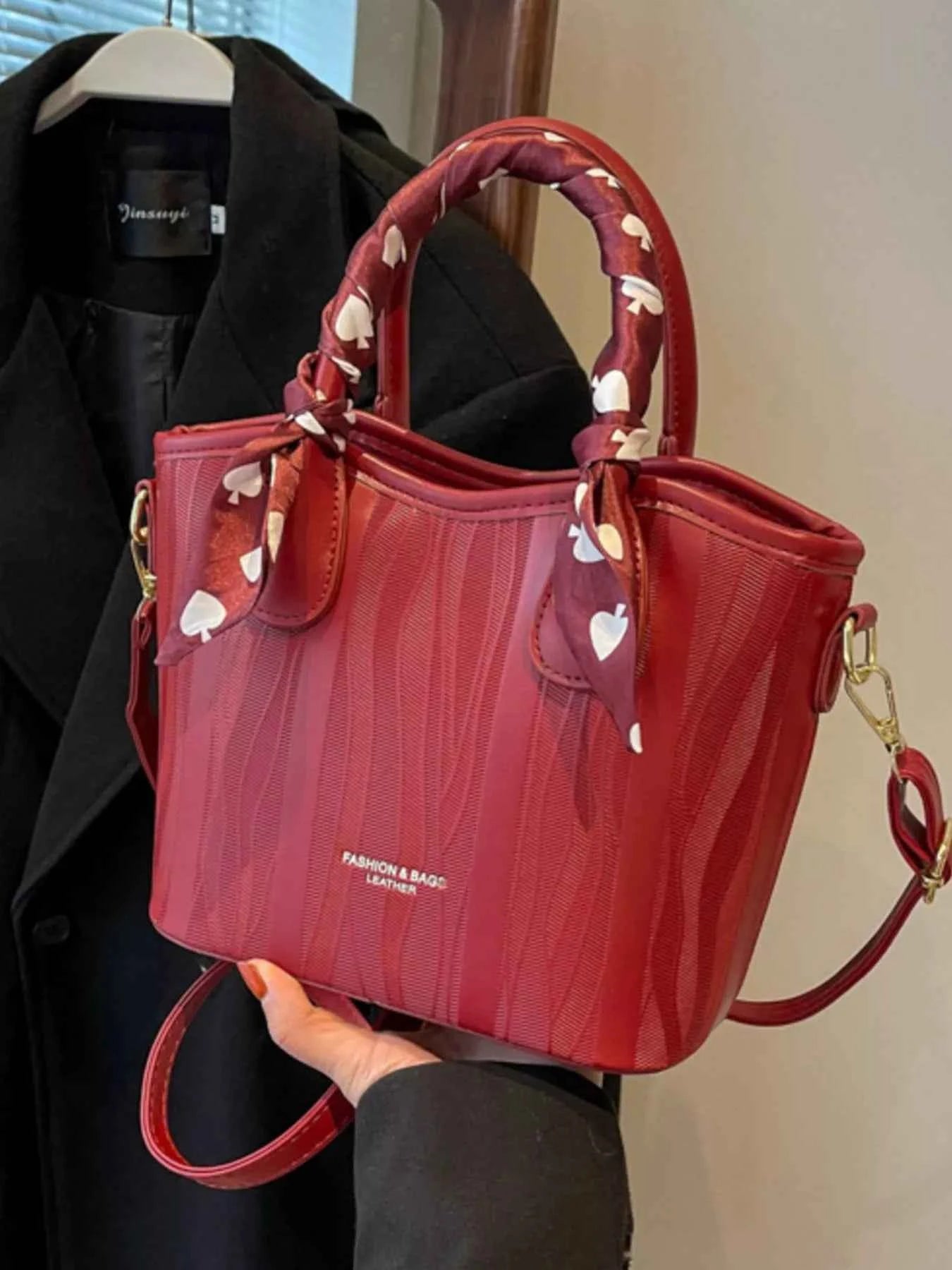 Sarah Express Women's Top Handle Crossbody Bag - Medium PU Leather Handbag