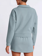 Sarah Express Women's Dropped Shoulder Top and Skirt Set