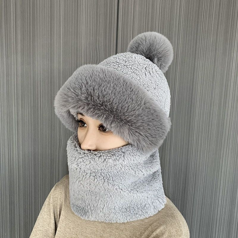 Sarah Express Fleece-Lined Winter Hat with Ear Protection and Neck Warmer