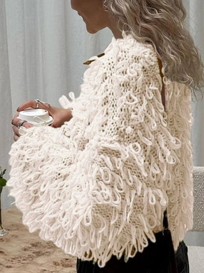 Sarah Express Women's Fringe Button Up Cardigan