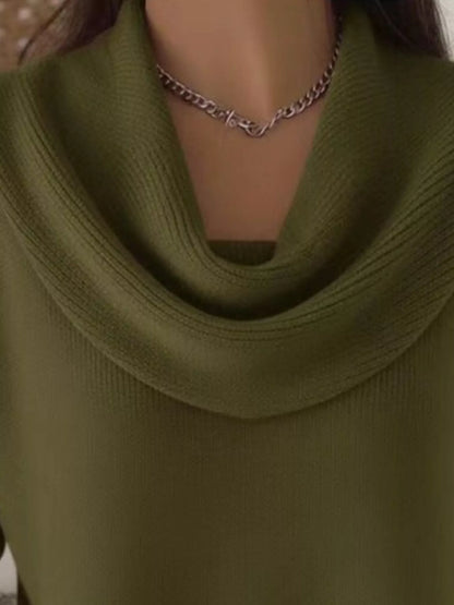 Sarah Express Women's Cowl Neck Solid Color Sweater Plus Size