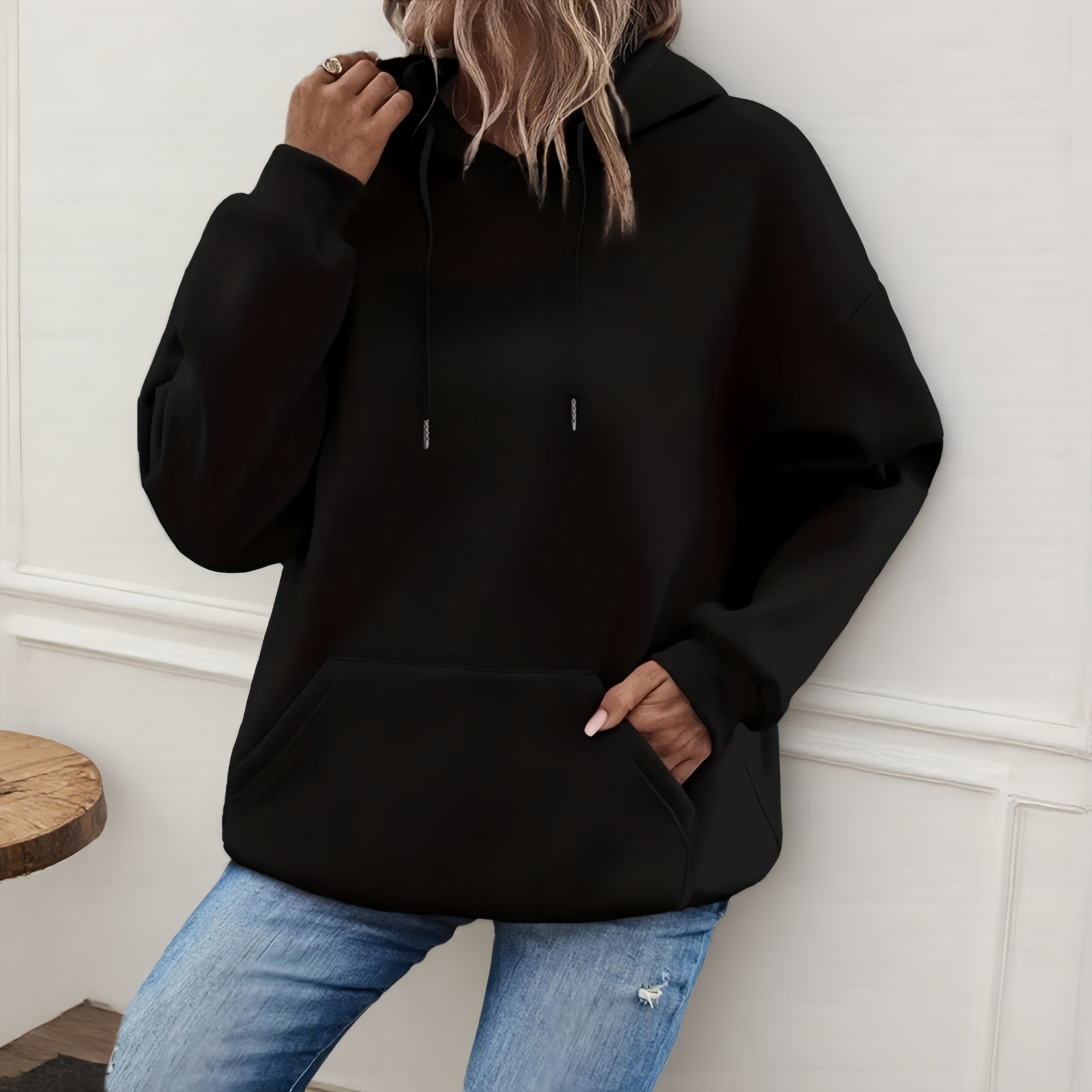 Sarah Express Women's Loose Fit Pullover Hoodie Long Sleeve Casual Sweatshirt