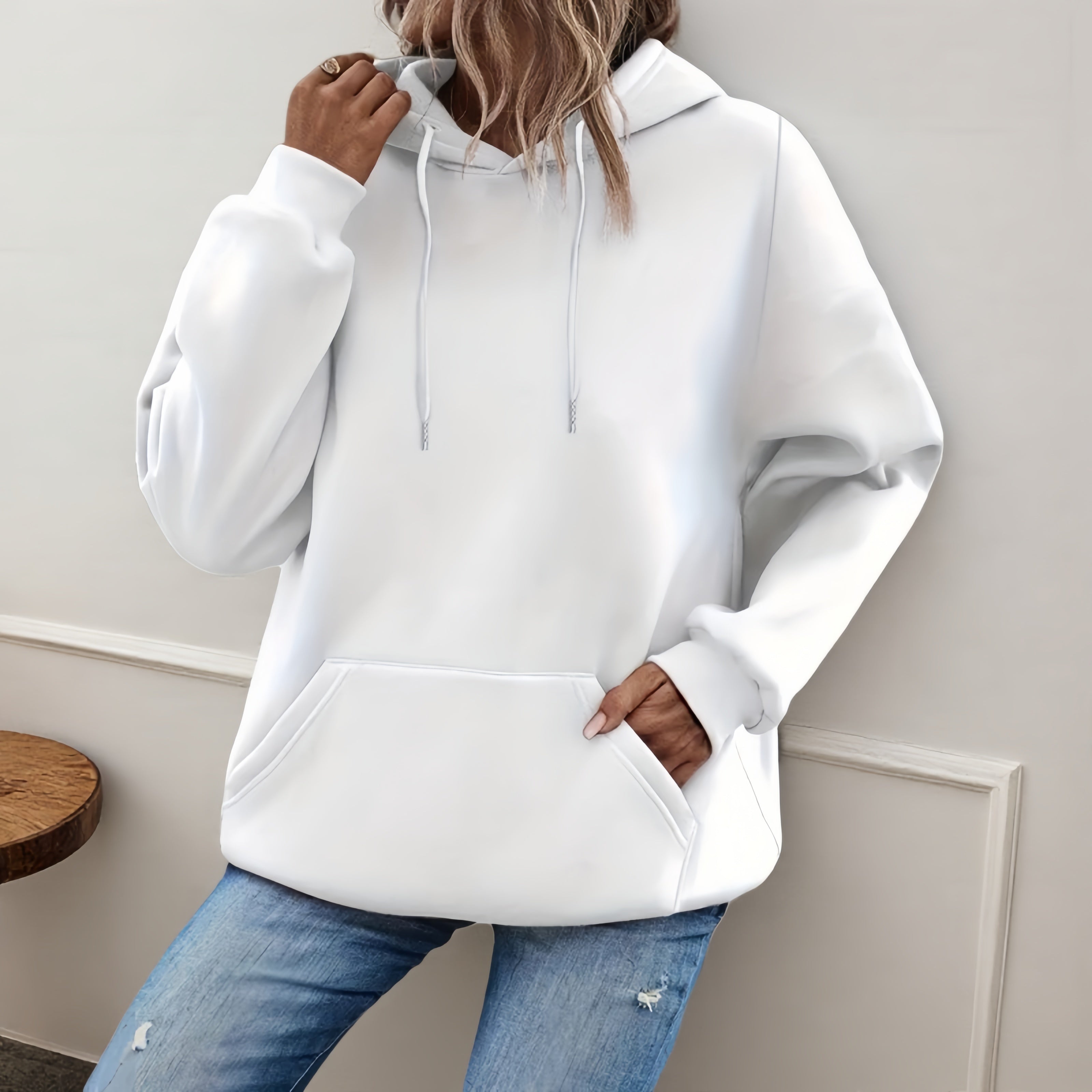 Sarah Express Women's Loose Fit Pullover Hoodie Long Sleeve Casual Sweatshirt