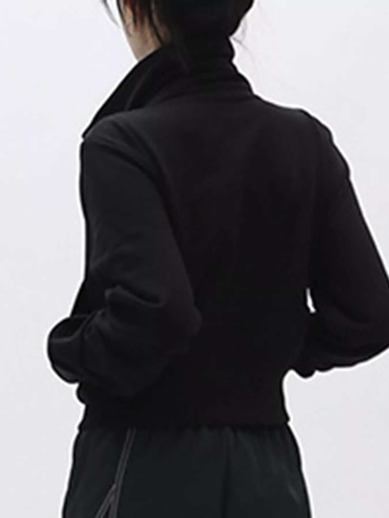 Sarah Express Women's Casual Zip-Up Cropped Jacket