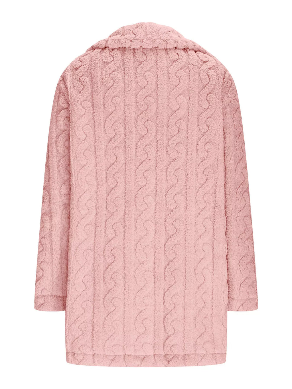 Sarah Express Women's Double-Breasted Fleece Longline Coat