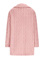 Sarah Express Women's Double-Breasted Fleece Longline Coat