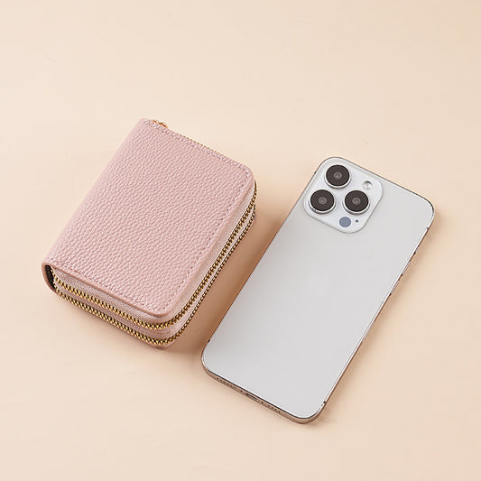 Sarah Express Women's PU Leather Clutch Wallet – Dual Zipper & Multiple Card Slots