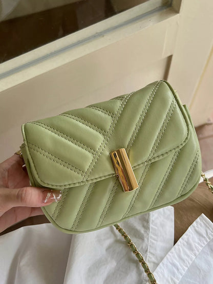 Sarah Express Women's Quilted Flap Chain Crossbody Bag