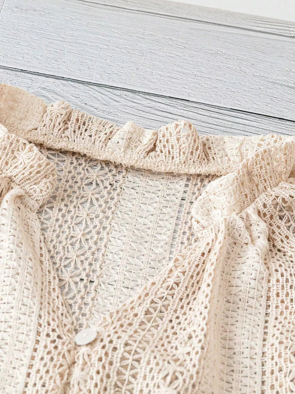 Sarah Express Women's Lace Notched Long Sleeve Shirt - Elegant Button-Up Blouse