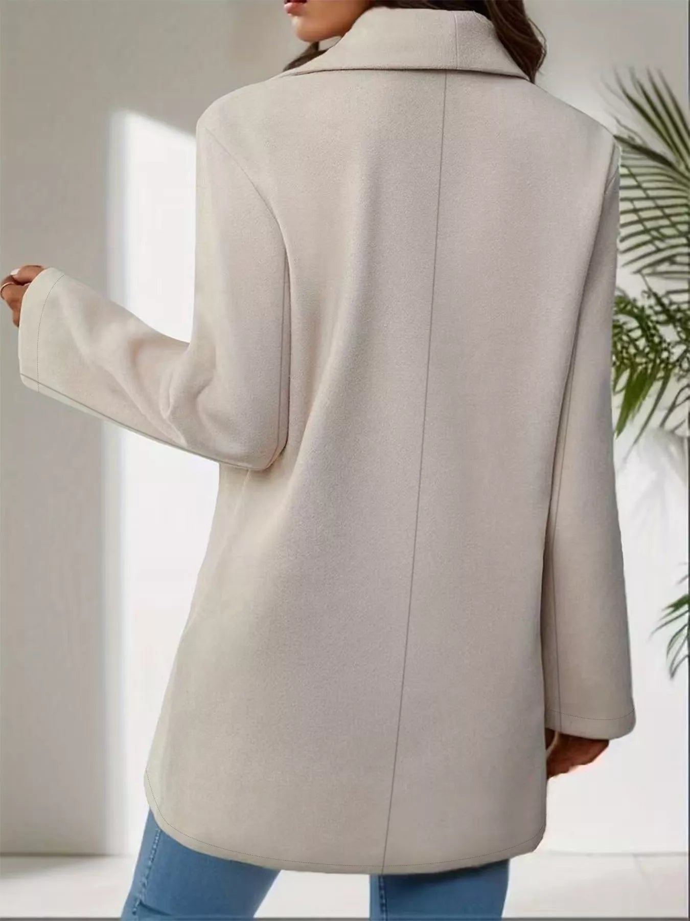 Sarah Express Women's Lapel Collar Single-Button Overcoat