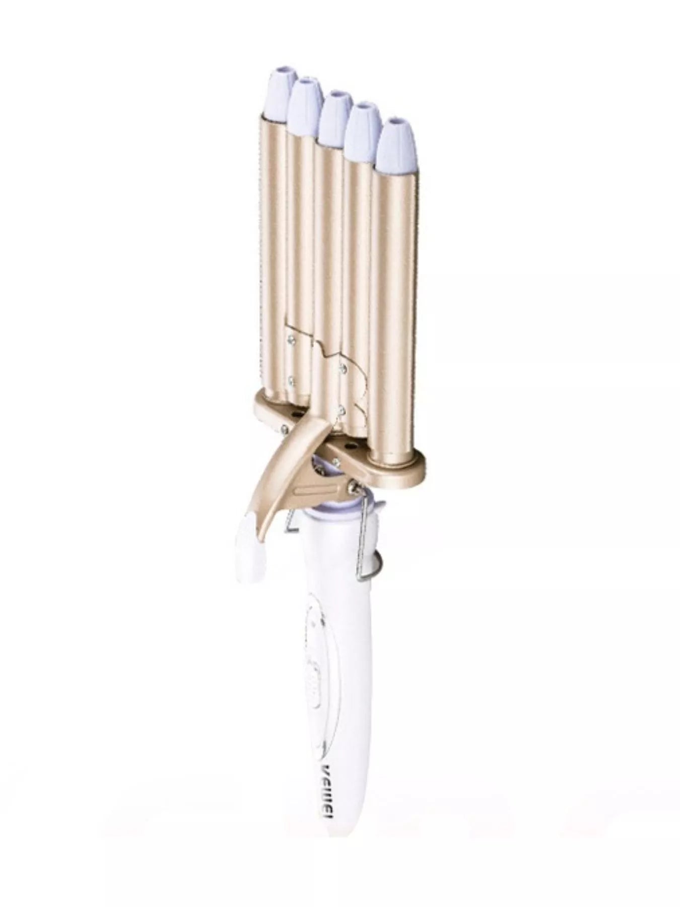 Sarah Express 5-Barrel Hair Waver Curling Iron - Professional Beach Waves Styling Tool Champagne European plug