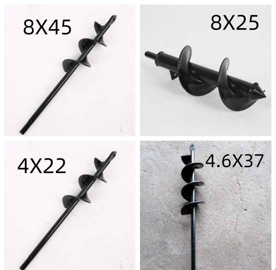 Sarah Express Garden Auger Drill Bit for Planting - Steel Earth Auger Spiral Hole Digger Tool Set6