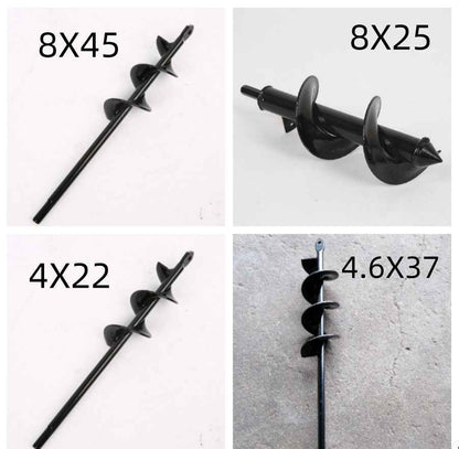 Sarah Express Garden Auger Drill Bit for Planting - Steel Earth Auger Spiral Hole Digger Tool Set6