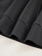 Sarah Express Women's Notched Raglan Sleeve Sweatshirt with Lace Detail