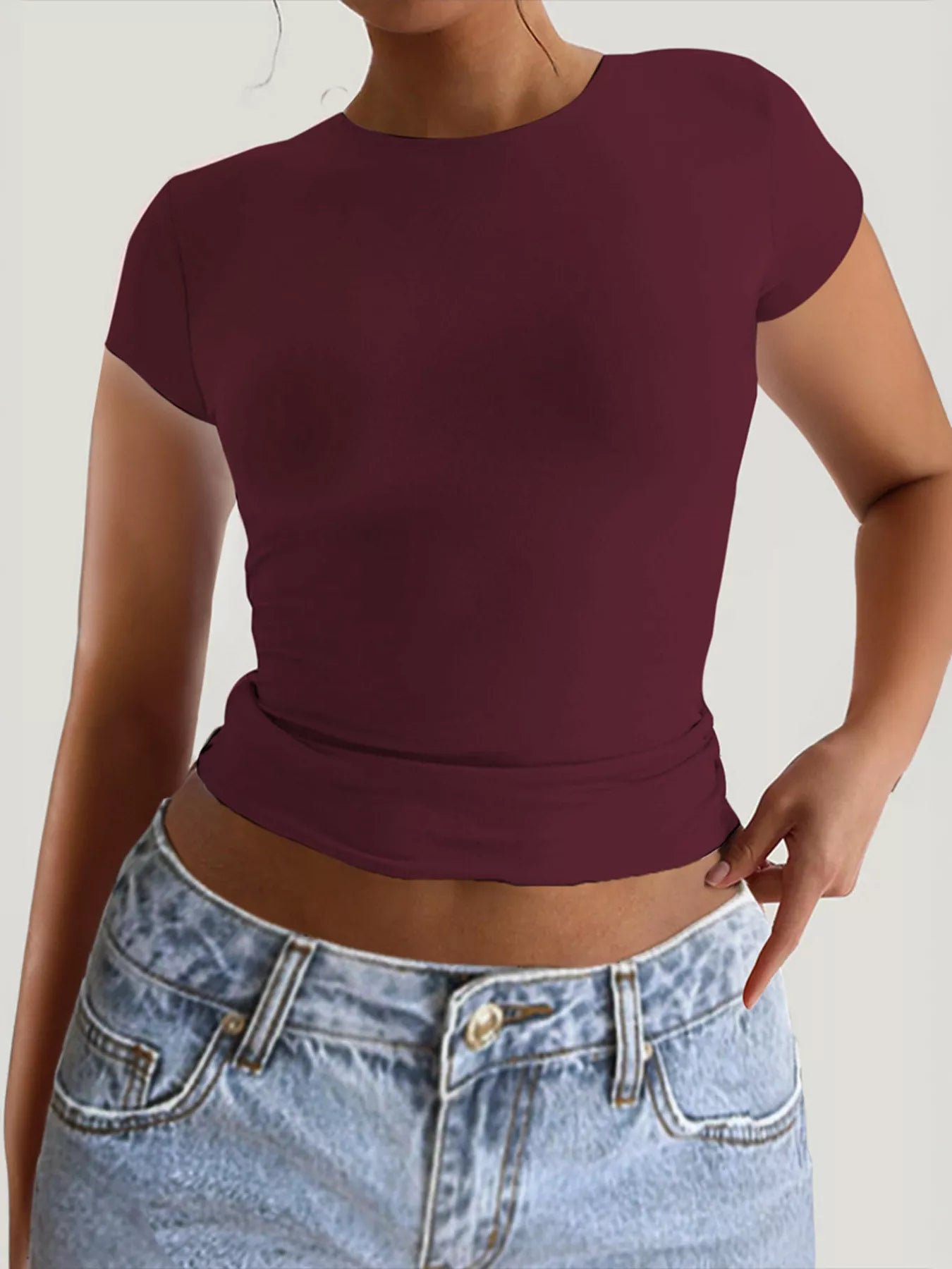 Sarah Express Women's Slim-Fit Backless T-Shirt