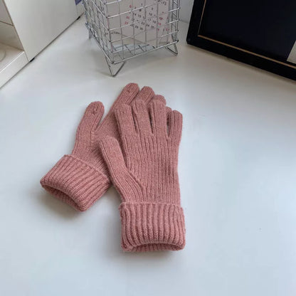 Sarah Express Women's Warm Knitted Winter Gloves Pink One Size