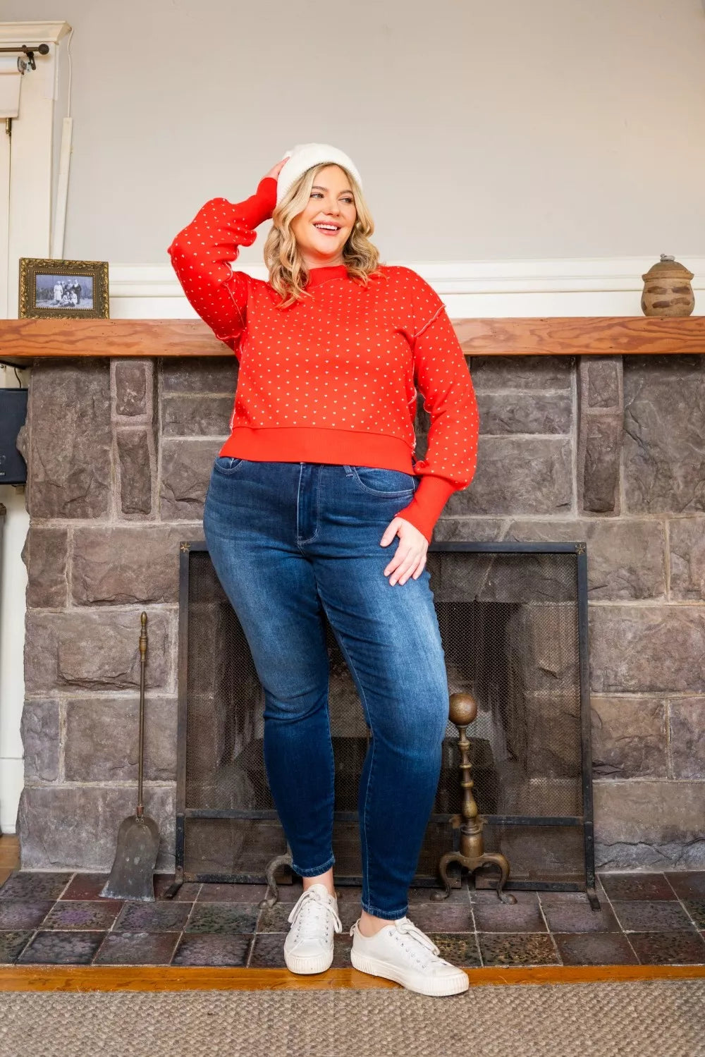 Sarah Express Women's Washed Thermal Skinny Jeans Plus Size