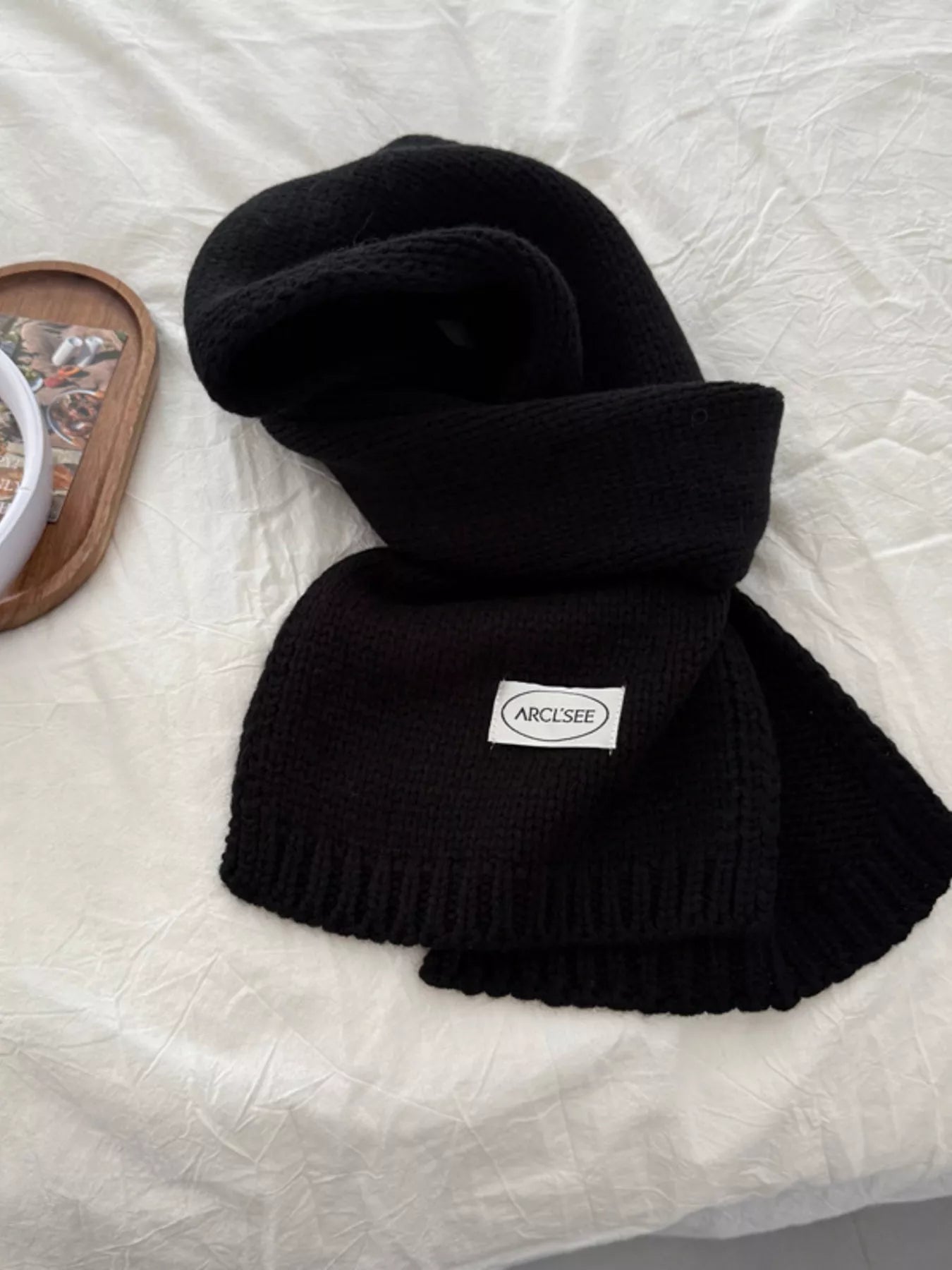 Sarah Express Women's Solid Color Knitted Winter Scarf