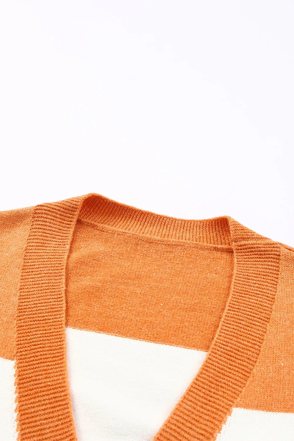 Sarah Express Women's Open Front Color Block Cardigan - Striped Knit Sweater