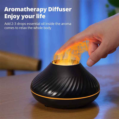 Sarah Express Volcanic Flame Aroma Diffuser 130ml - USB Essential Oil Humidifier with LED Flame Light & Aromatherapy