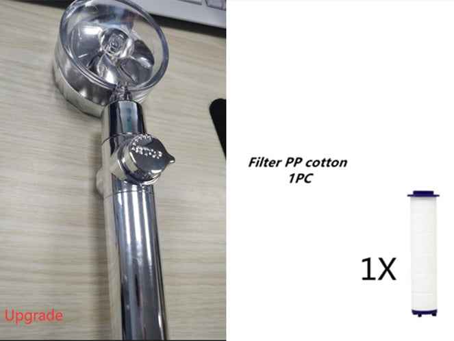 Sarah Express Turbo Propeller Shower Head - 360° High Pressure Water Saving Rainfall Showerhead Silver upgrade A Set