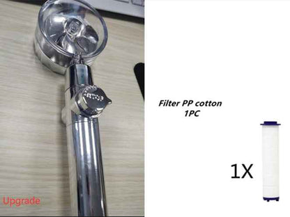 Sarah Express Turbo Propeller Shower Head - 360° High Pressure Water Saving Rainfall Showerhead Silver upgrade A Set