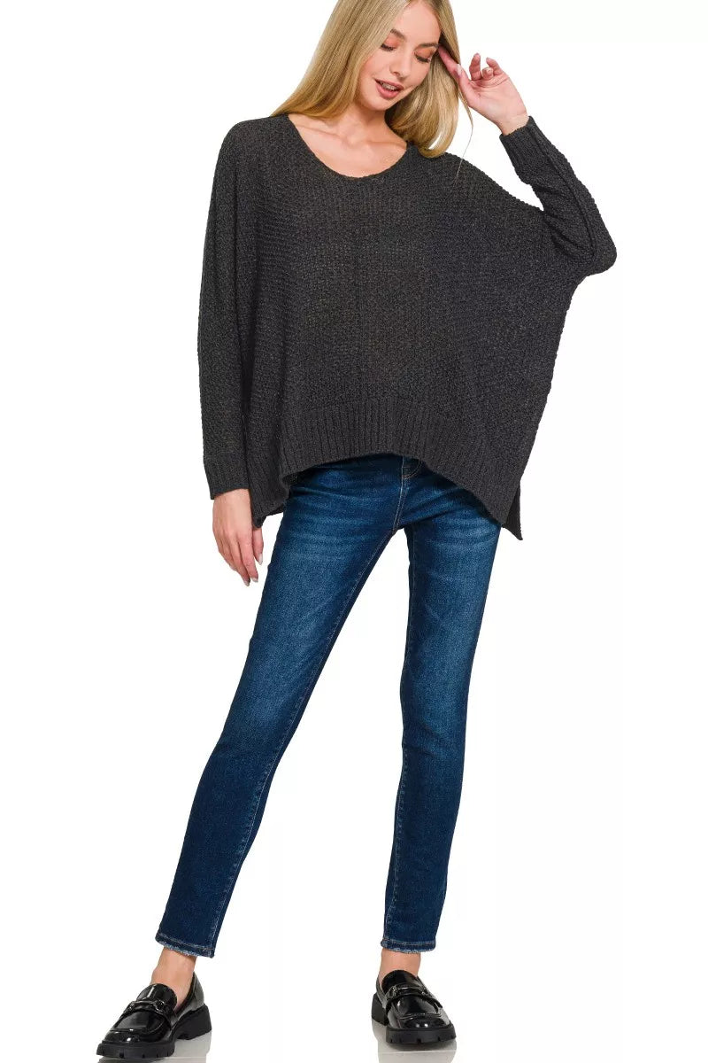 Sarah Express Women's Dolman Sleeve V-Neck Sweater