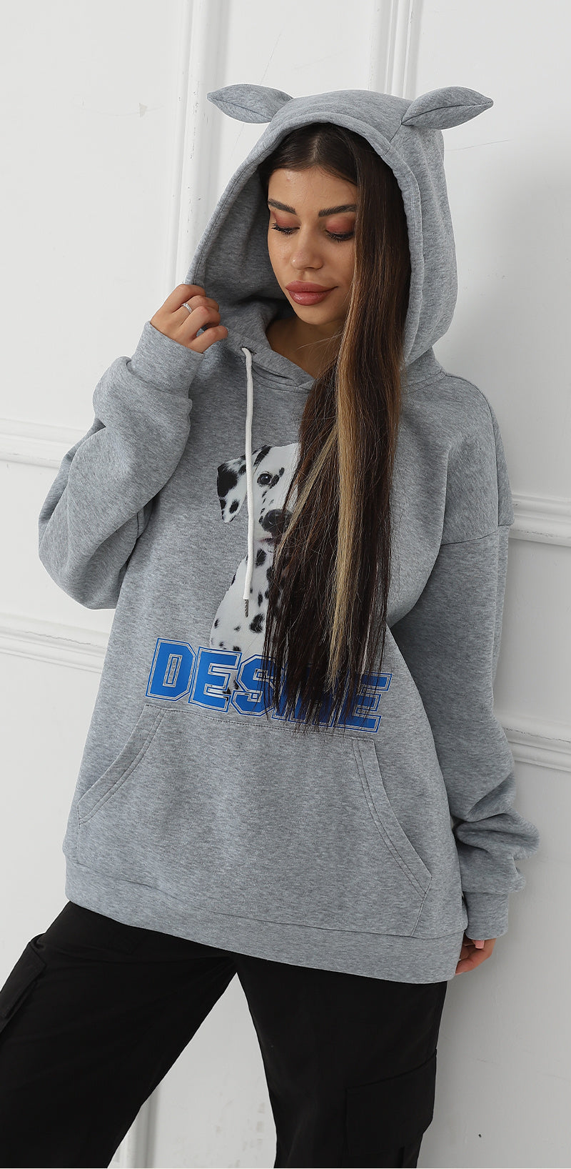 Sarah Express Women's Printed Long Sleeve Hoodie Sweatshirt - Casual Pullover Top