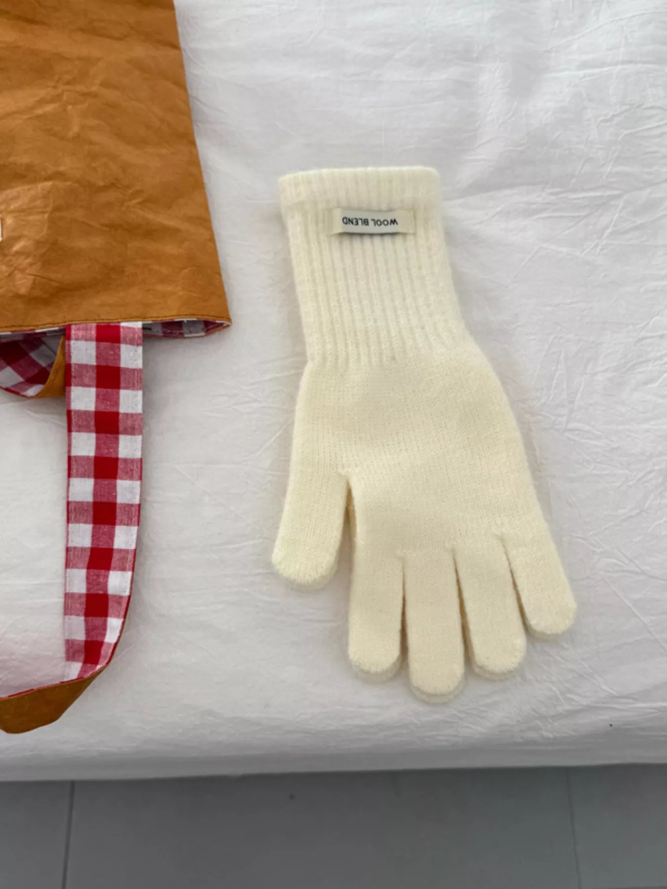 Sarah Express Women's Warm Knitted Gloves Off-white One Size