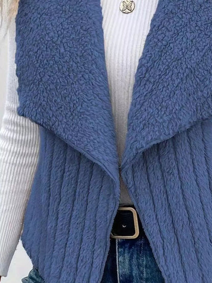 Sarah Express Women's Cozy Fleece Open Front Vest Coat